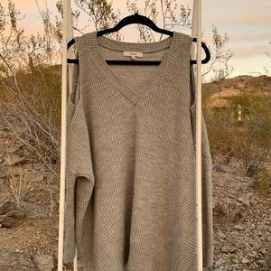 RO & DE Cold Shoulder Oversized Sweater